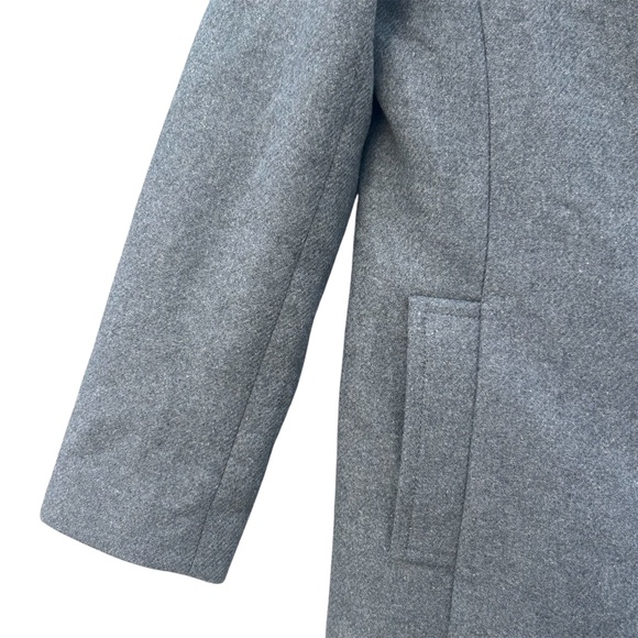 Tory Burch Runway Preppy Wool Gold Clasp Logo Gray Coat - Picture 7 of 15